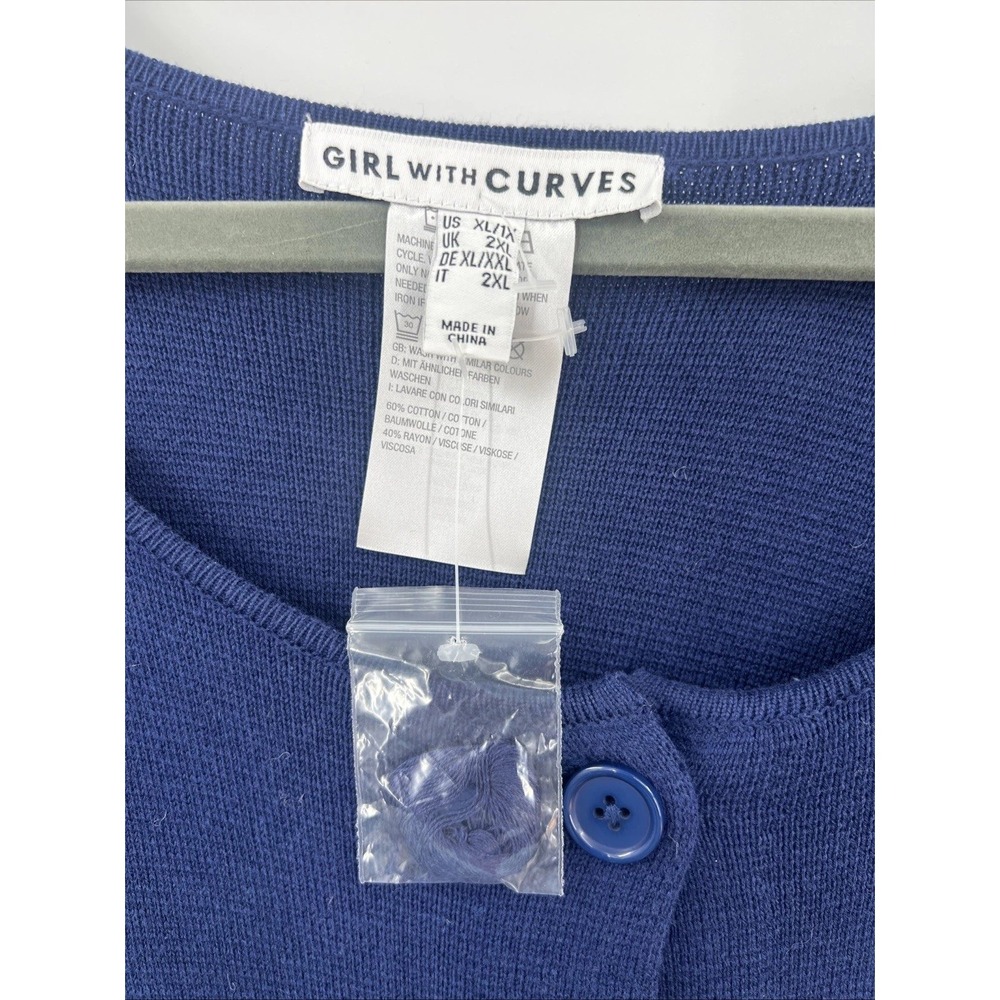 NWT Girl With Curves Dark Academia Cape Sweater Women XL/1X Blue Quiet Luxury - Picture 3 of 9